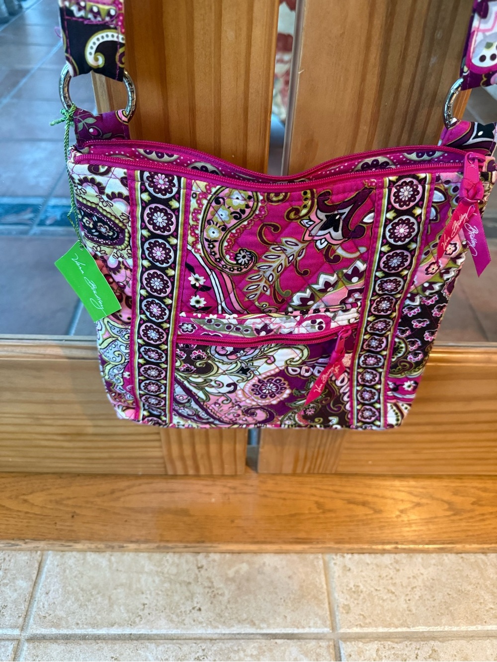 Vera Bradley Pink Paisley Quilted Crossbody Bag